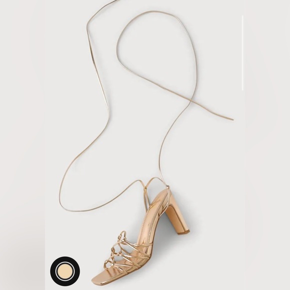 Lulu's Rose Gold Lace-Up Heels - Picture 5 of 6